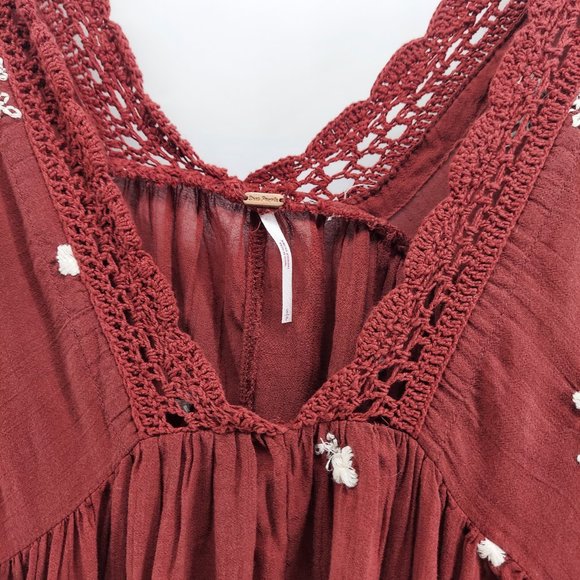 FREE PEOPLE BOHO TIER DRESS BALLON SLEEVE SIZE SMALL - Picture 10 of 14